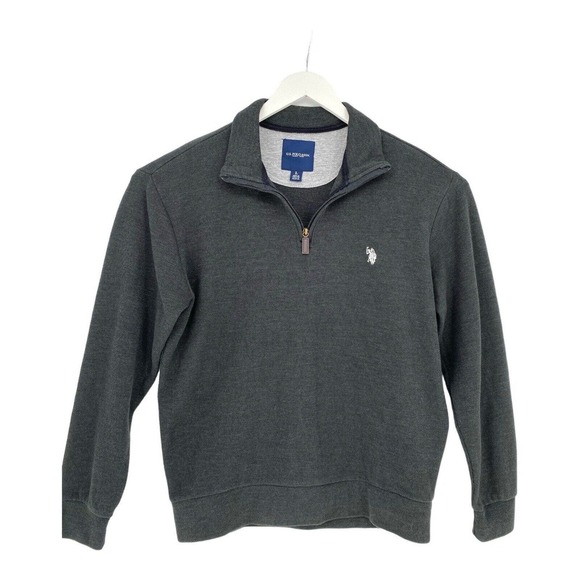 US Polo Assn. Other - U.S.‎ Polo Assn. Cable Knit Quarter Zip Sweater Dark Gray Men's Sz L